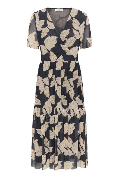 Jerseykleid Feminine Form Navy Leaf Print - Image 4