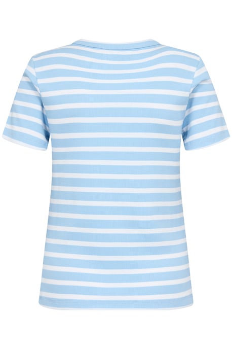 T-Shirt Reguläre Passform Luftig Blau Weiß Gestreift light blue - Image 5
