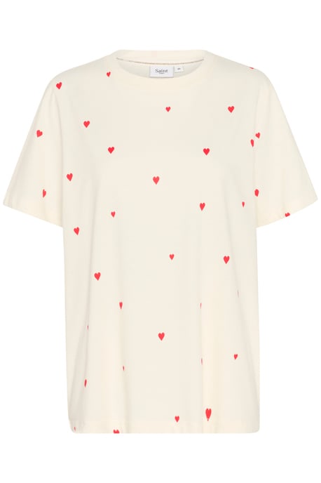 T-shirt Lockere Passform Ice Flame Hearts white red - Image 4