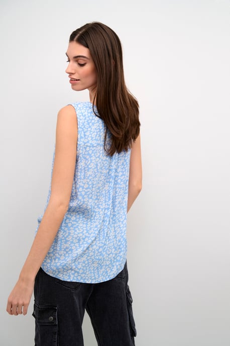 Ärmellose Bluse Regular fit Vista Blue / Chalk Flower floral - Image 3