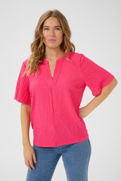 Kurzarm-Bluse Regular fit Raspberry pink - Image 3