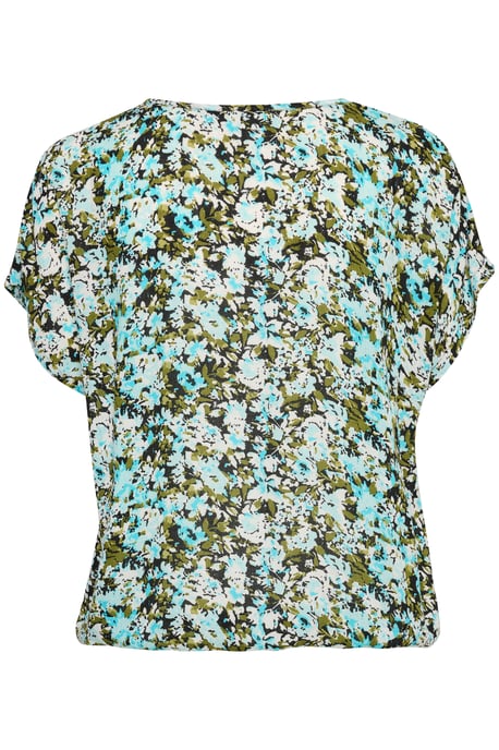 Ärmellose Bluse Loose fit Blue/Green Abstract Flower floral - Image 5