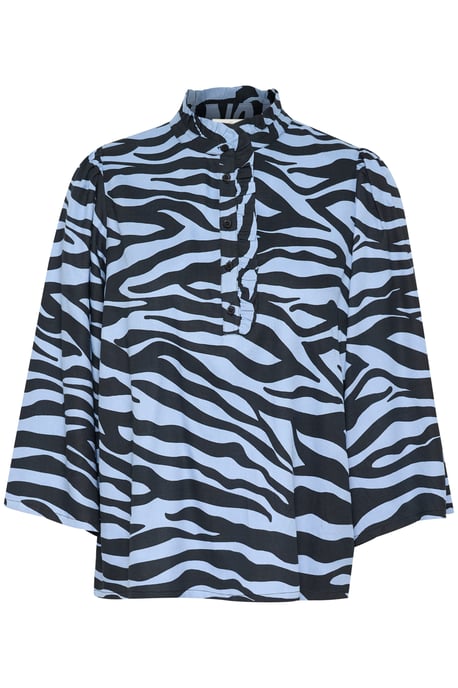 Kurzarm-Bluse Regular fit Blue / Black graphic - Image 4