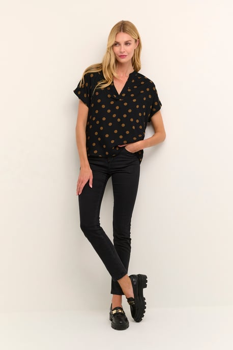 Kurzarm-Bluse Regular fit Black With Mustang Dot - Image 1