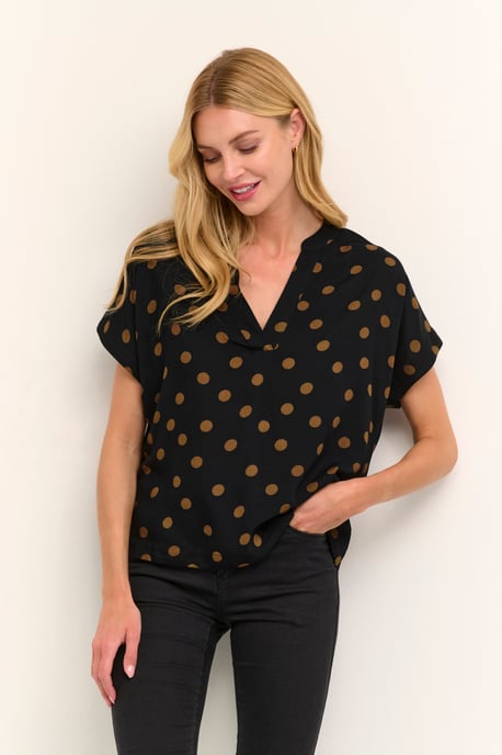 Kurzarm-Bluse Regular fit Black With Mustang Dot - Image 4