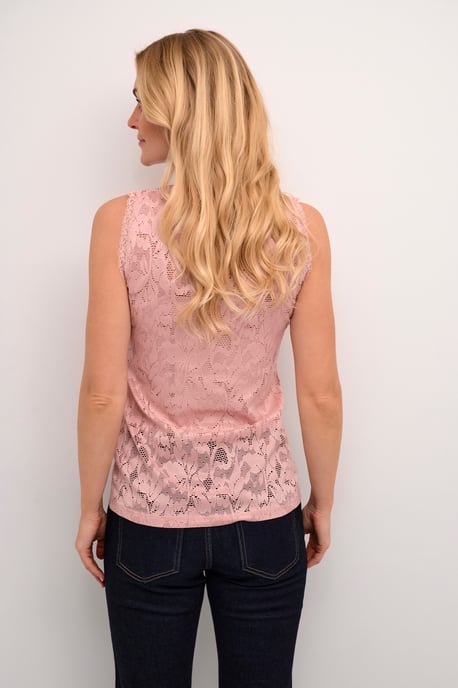 Ärmellose Bluse mit lockerer Passform in blassem Mauve rose - Image 3