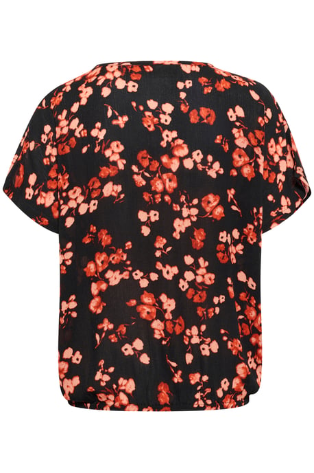 Kurzarm-Bluse Relaxed fit Red Flower floral - Image 5