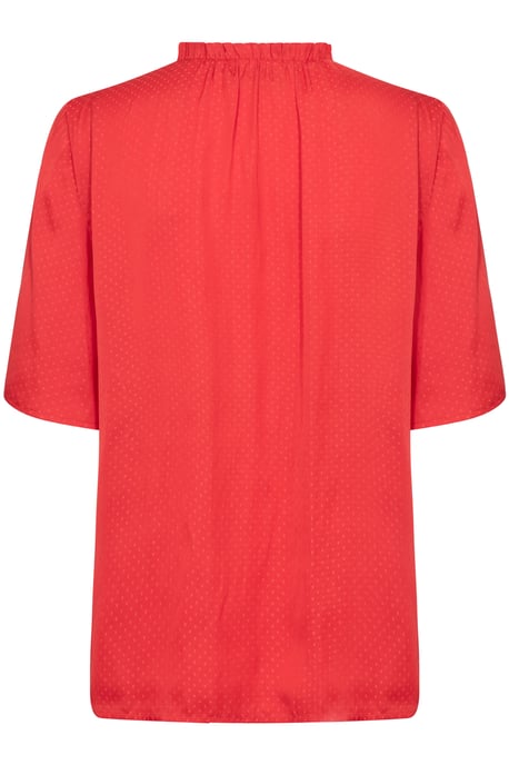 Kurzarm-Bluse Lockere Passform Flame Scarlet red - Image 5