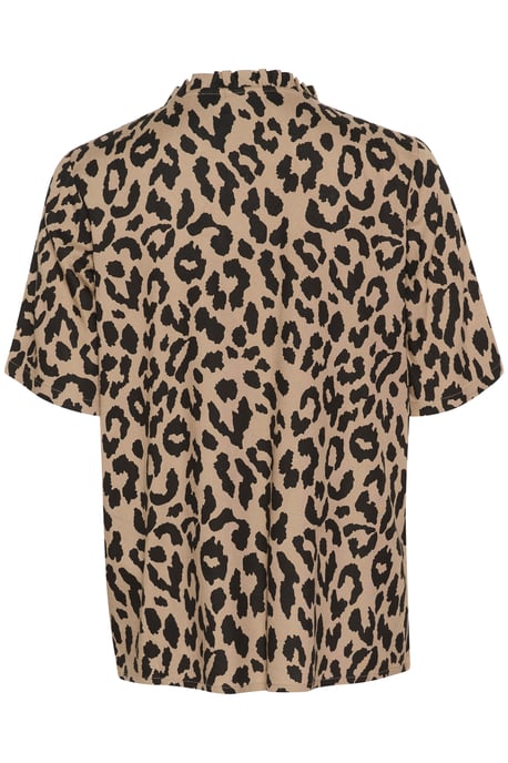 Kurzarm-Bluse Regular fit Brown/Black Animal Print - Image 5