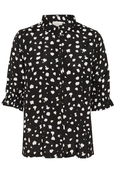 Kurzarm-Bluse Regular fit Black/White Abstract Print black white - Image 4