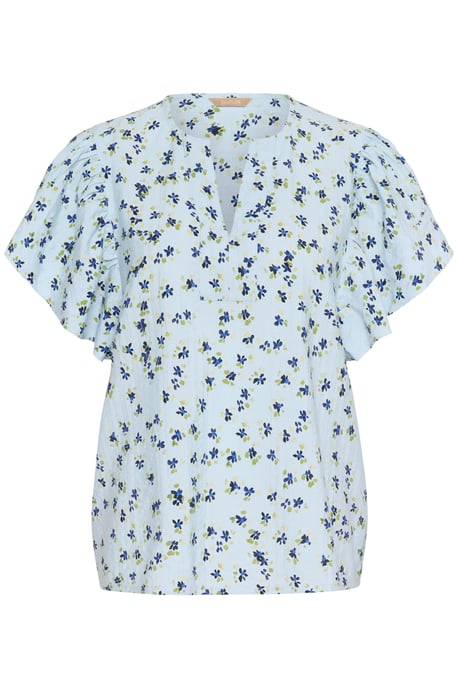 Kurzarm-Bluse Relaxed fit Blue Flower floral - Image 4