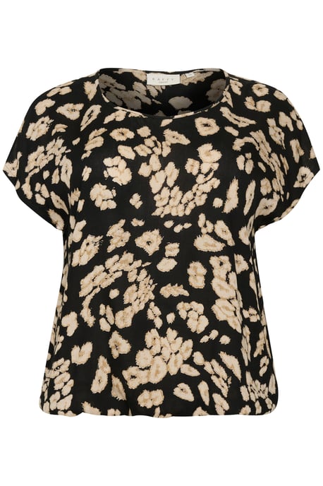 Kurzarm-Bluse Loose fit Black/Sand Leo Print leopard - Image 4