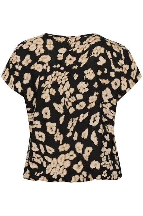 Kurzarm-Bluse Loose fit Black/Sand Leo Print leopard - Image 5