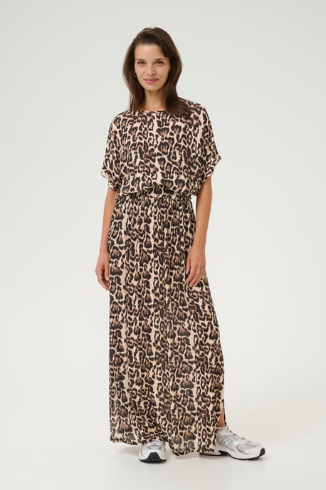 Ärmellose Bluse Loose fit Naturel Leopard Print - Image 1