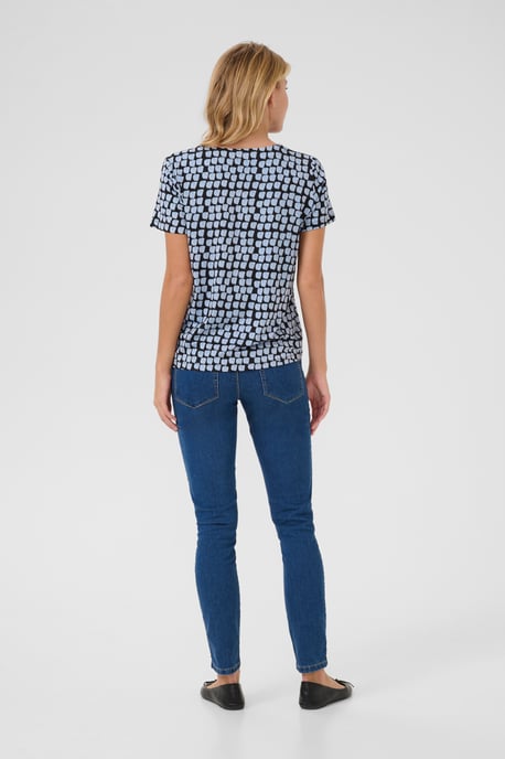 Kurzarm-Bluse Regular fit Black/Blue Graphic Dot black blue - Image 2