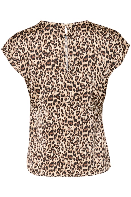 Kurzarm-Bluse Gerade Passform Black Reg Leo leopard - Image 5