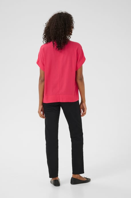 Kurzarm-Bluse Loose fit Raspberry pink - Image 2