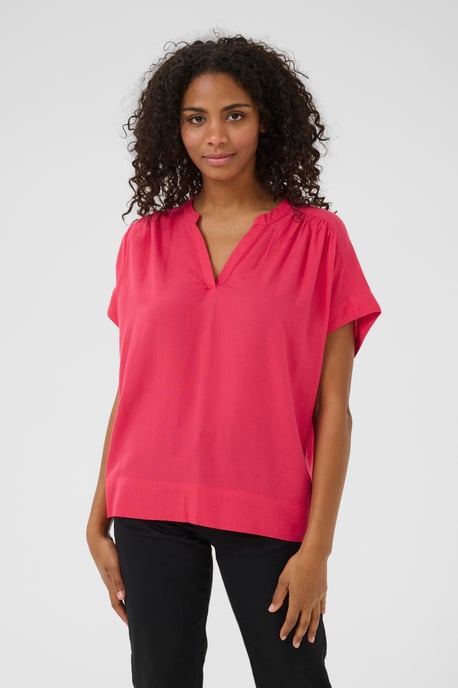 Kurzarm-Bluse Loose fit Raspberry pink - Image 3