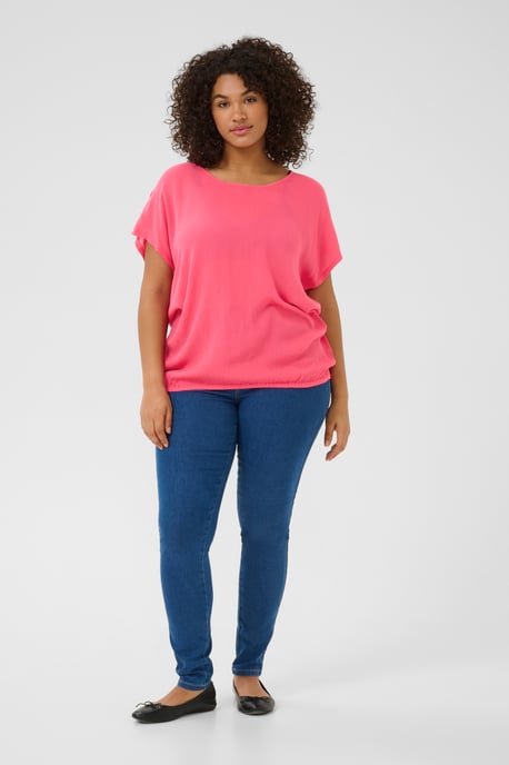 Kurzarm-Bluse Loose fit Raspberry pink - Image 1