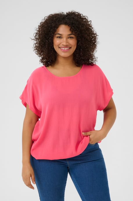 Kurzarm-Bluse Loose fit Raspberry pink - Image 3