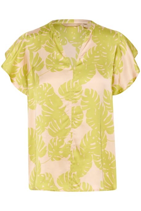 Kurzarm-Bluse Relaxed fit Green Palm Leaves lime green - Image 4