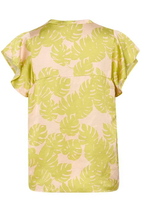 Kurzarm-Bluse Relaxed fit Green Palm Leaves lime green - Image 5