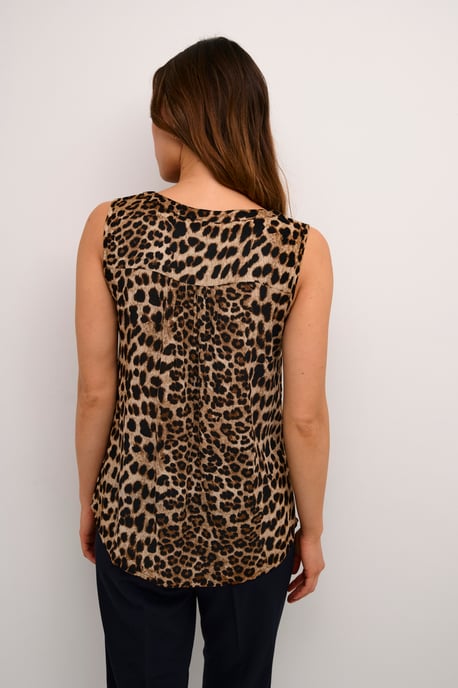 Ärmellose Bluse Regular fit Classic Leopard - Image 3