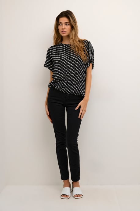 Ärmellose Bluse Loose fit Black/Chalk Graphic Print black white - Image 2