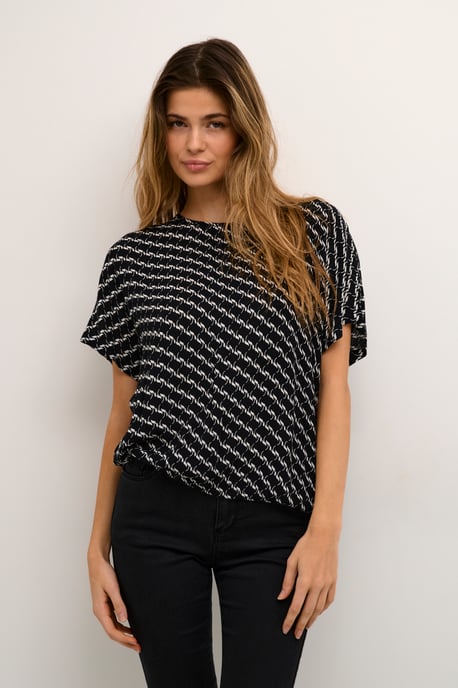 Ärmellose Bluse Loose fit Black/Chalk Graphic Print black white - Image 3