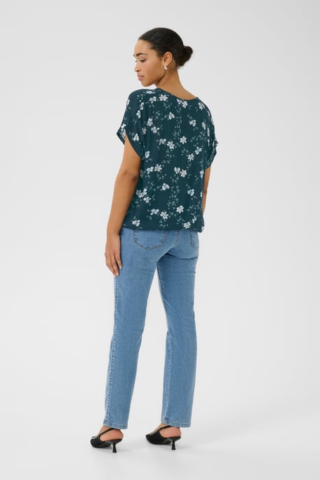 Kurzarm-Bluse Relaxed fit Midnight marine little flower - Image 3