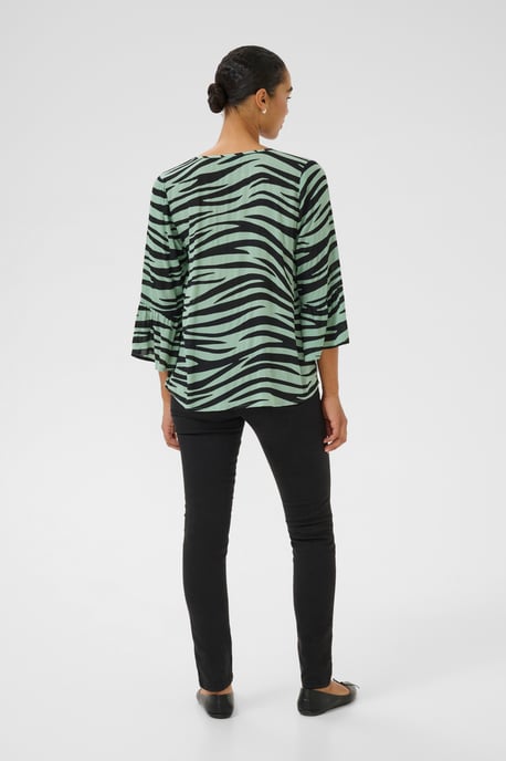 Kurzarm-Bluse Regular fit Green/Black Animal - Image 2