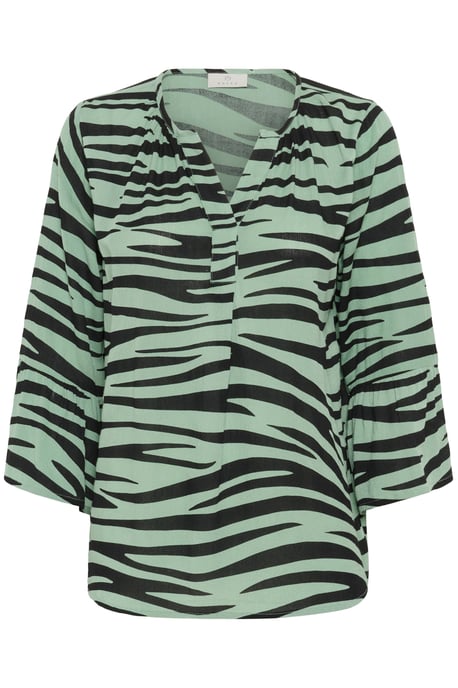 Kurzarm-Bluse Regular fit Green/Black Animal - Image 4