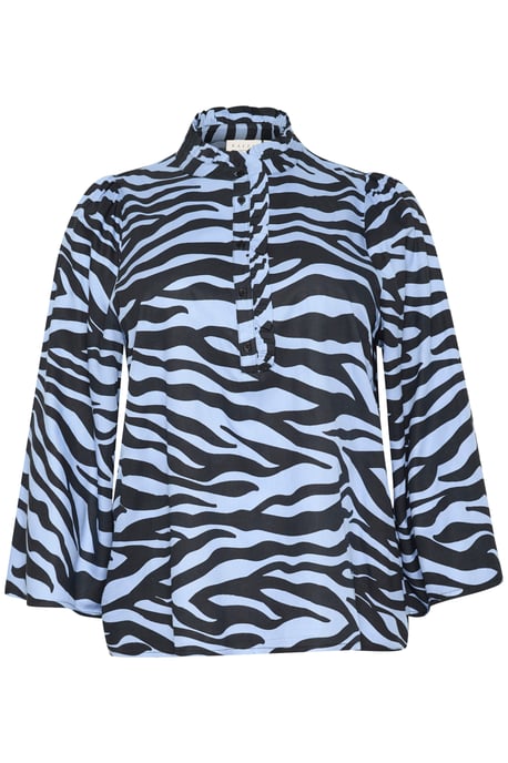 Kurzarm-Bluse Regular fit Blue / Black graphic black blue - Image 4