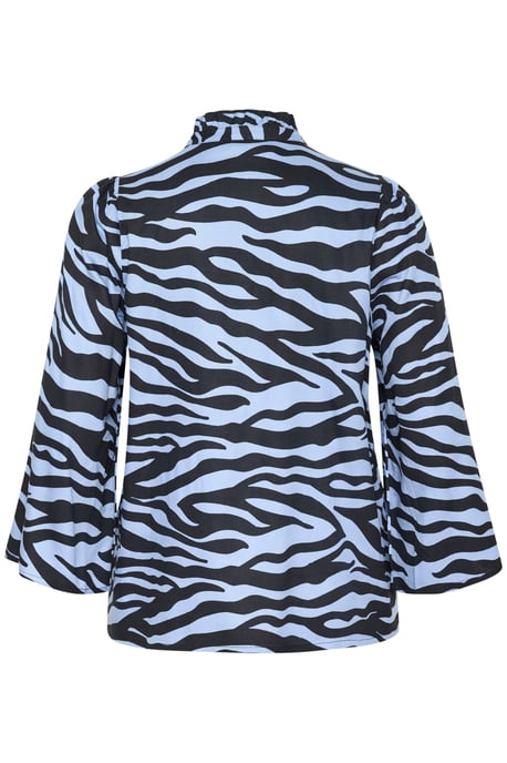 Kurzarm-Bluse Regular fit Blue / Black graphic black blue - Image 5