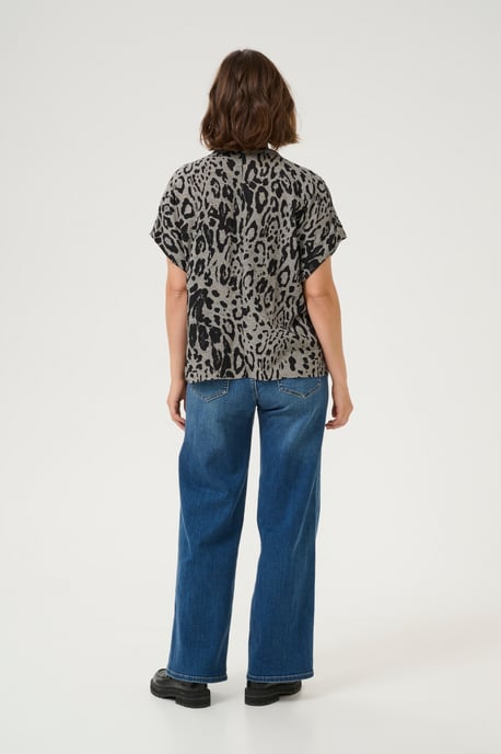 Kurzarm-Bluse Loose fit Moonstruck / Black Animal - Image 2