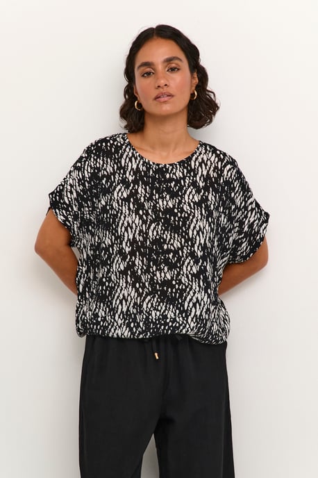 Ärmellose Bluse Loose fit Black/White Graphic Snake black white - Image 3