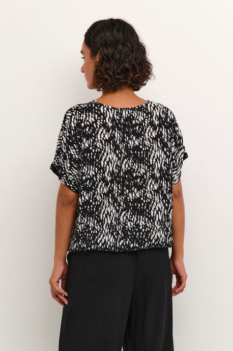Ärmellose Bluse Loose fit Black/White Graphic Snake black white - Image 5