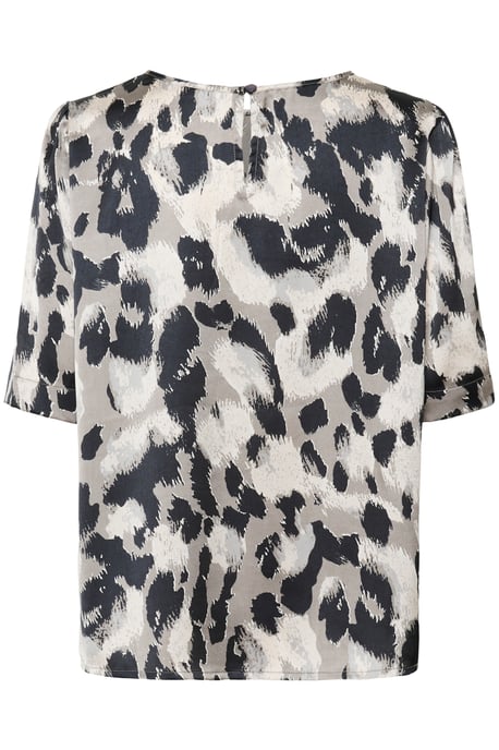 Kurzarm-Bluse Regular fit Grey Leopard Print - Image 5