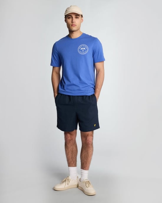 Lyle & Scott Leinen-Deckshorts – Dunkelmarineblau - Image 1