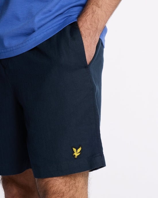 Lyle & Scott Leinen-Deckshorts – Dunkelmarineblau - Image 2