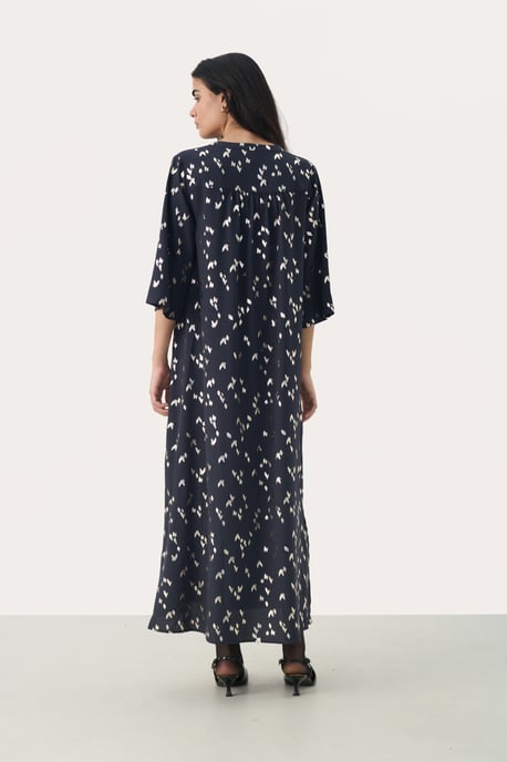 Kleid Gerade Passform Navy Foil Print navy - Image 5