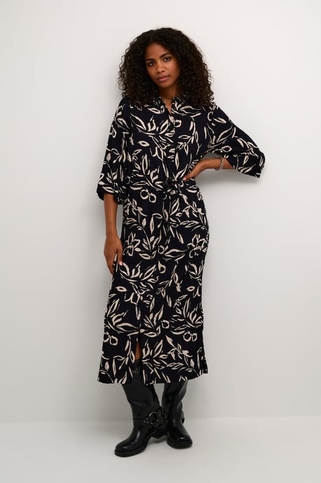 Kleid Loose fit Black/Sand Painted Flower black offwhite - Image 1