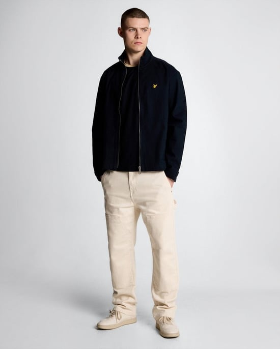 Lyle & Scott Twilljacke mit hohem Kragen – Dunkelmarineblau - Image 2