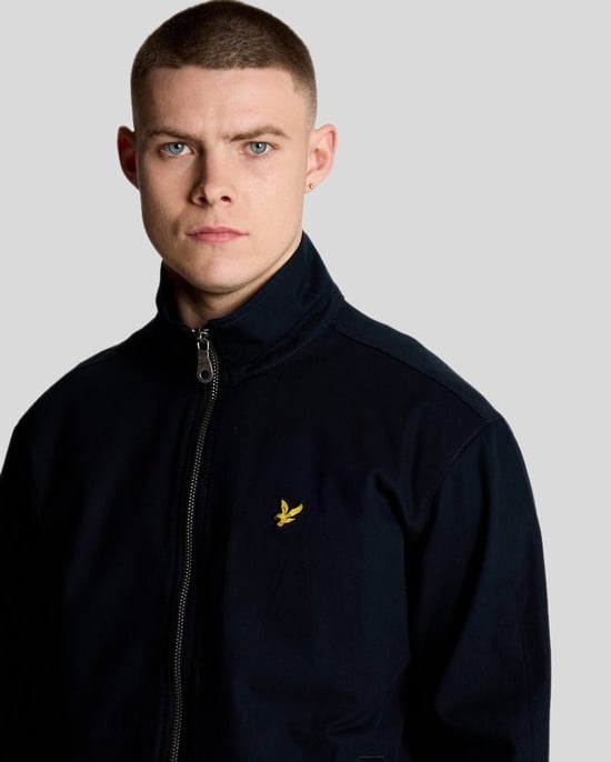Lyle & Scott Twilljacke mit hohem Kragen – Dunkelmarineblau - Image 4