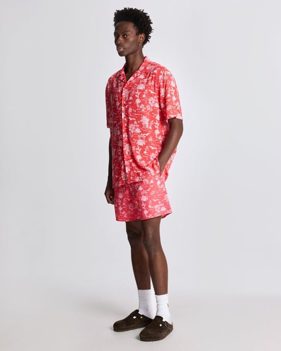 Lyle & Scott Botanischer Garten Druck Ferienhemd - Rot - Image 2