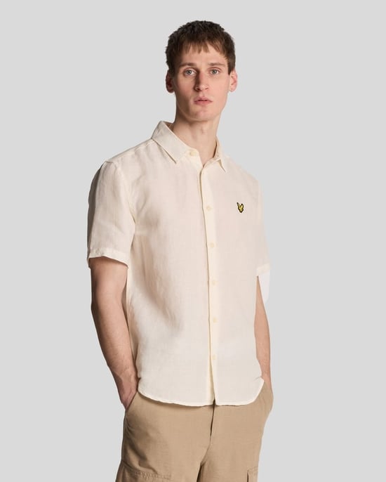Lyle & Scott Hanf-Kurzarmhemd - Beige - Image 1