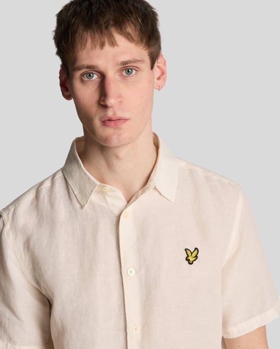 Lyle & Scott Hanf-Kurzarmhemd - Beige - Image 3