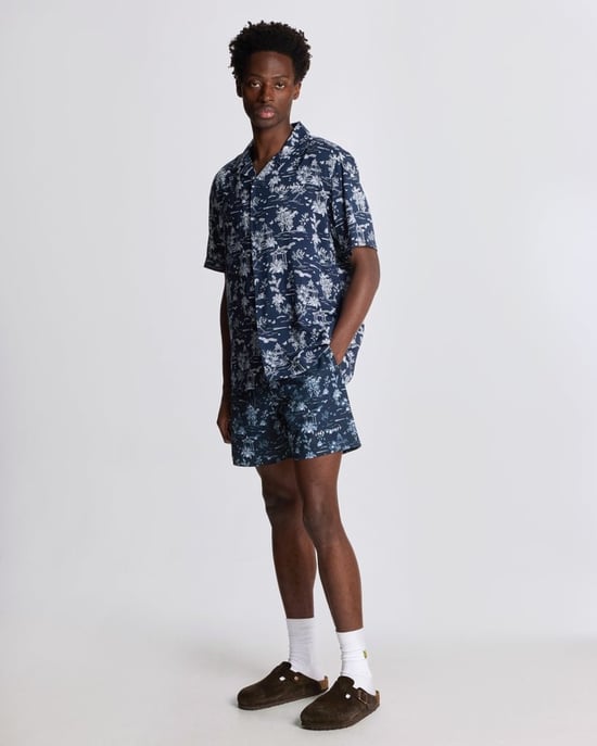 Lyle & Scott Botanischer Garten Druck Resort-Hemd - Dunkelblau - Image 2