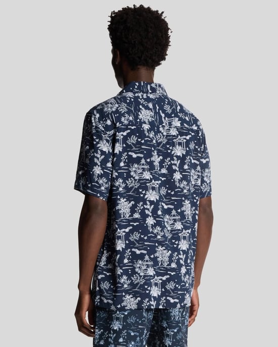Lyle & Scott Botanischer Garten Druck Resort-Hemd - Dunkelblau - Image 3