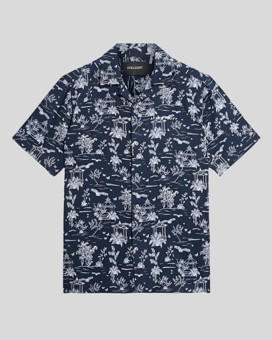 Lyle & Scott Botanischer Garten Druck Resort-Hemd - Dunkelblau - Image 5
